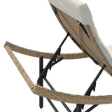 Lettini Prendisole 2 pz con Tavolino Beige in Polyrattan