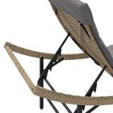 Lettini Prendisole 2 pz con Tavolino Beige in Polyrattan