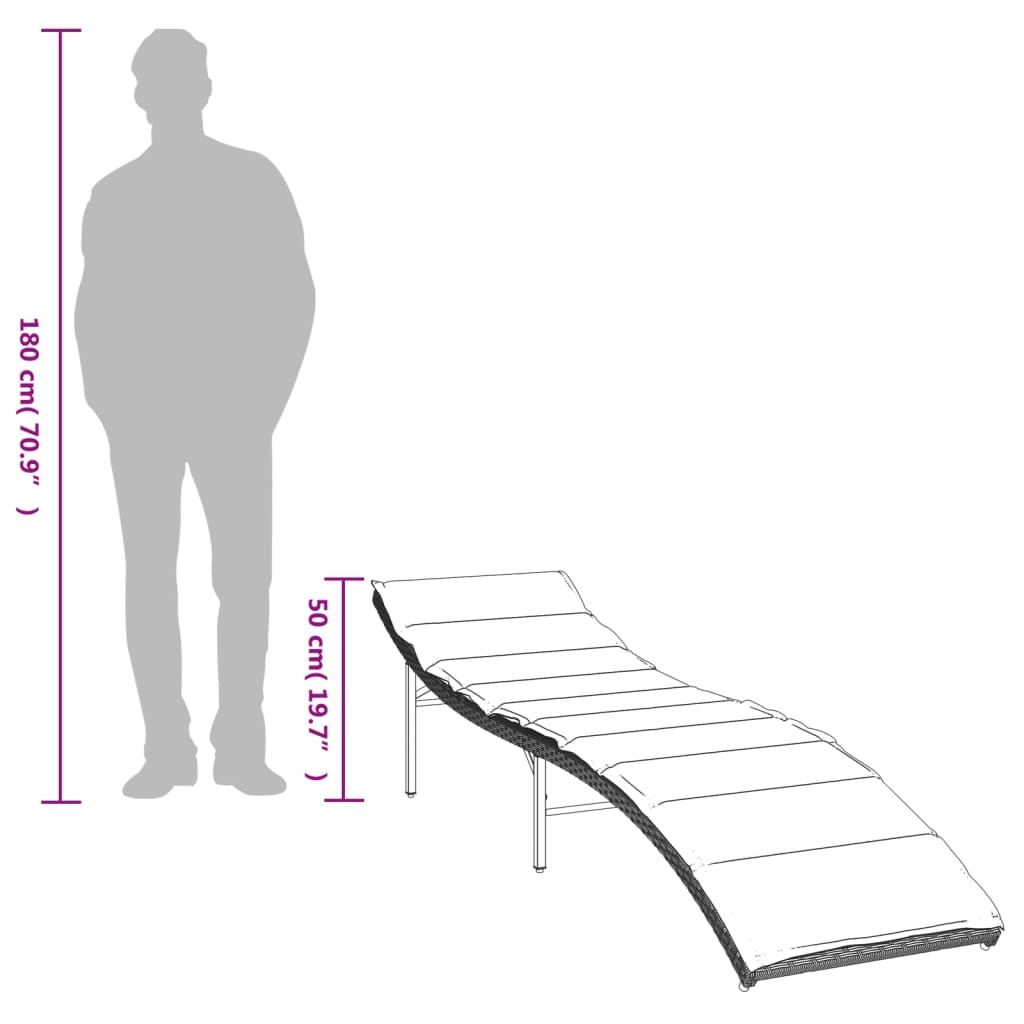 Lettini Prendisole 2pz con Tavolino Grigio Chiaro in Polyrattan