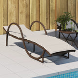 Lettino Prendisole con Cuscino Marrone 60x199x42 cm Polyrattan