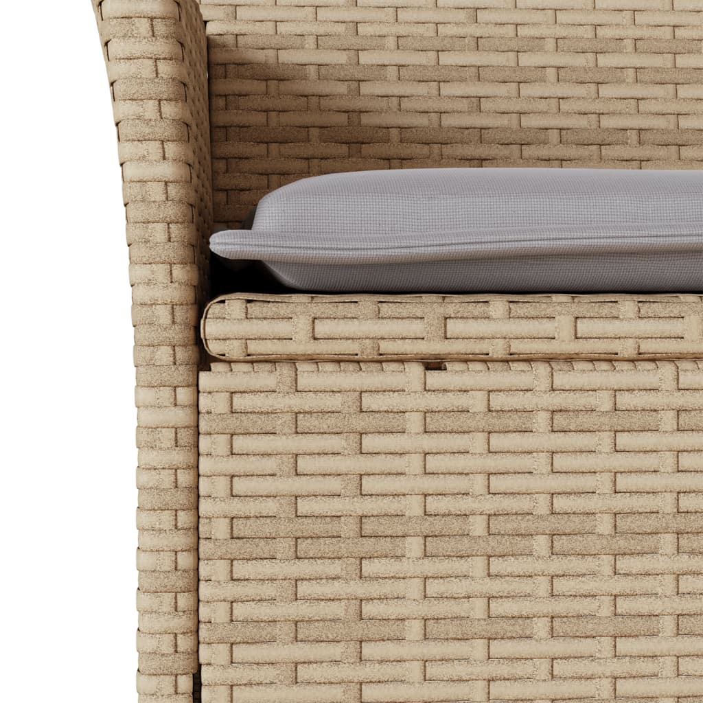 Sedie da Giardino con Cuscini 2 pz Beige in Polyrattan