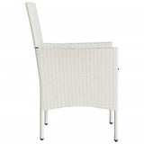 Sedie da Giardino con Cuscini 2 pz Bianche in Polyrattan