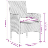 Sedie da Giardino con Cuscini 2 pz Bianche in Polyrattan