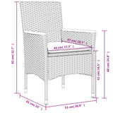 Sedie da Giardino con Cuscini 2 pz Grigie in Polyrattan