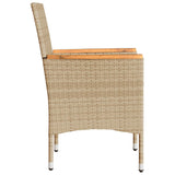 Sedie da Giardino con Cuscini 2 pz Beige in Polyrattan