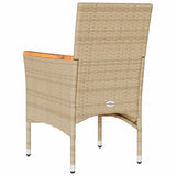 Sedie da Giardino con Cuscini 2 pz Beige in Polyrattan