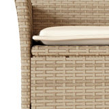 Sedie da Giardino con Cuscini 2 pz Beige in Polyrattan