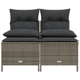 Set Divani da Giardino 4 pz con Cuscini in Polyrattan Grigio