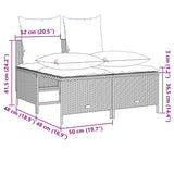 Set Divani da Giardino 4 pz con Cuscini in Polyrattan Grigio