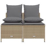 Set Divano da Giardino 4 pz con Cuscini Beige in Polyrattan