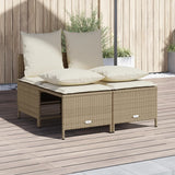 Set Divano da Giardino 4 pz con Cuscini Beige in Polyrattan