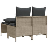 Set Divano da Giardino 4pz con Cuscini Grigio Chiaro Polyrattan