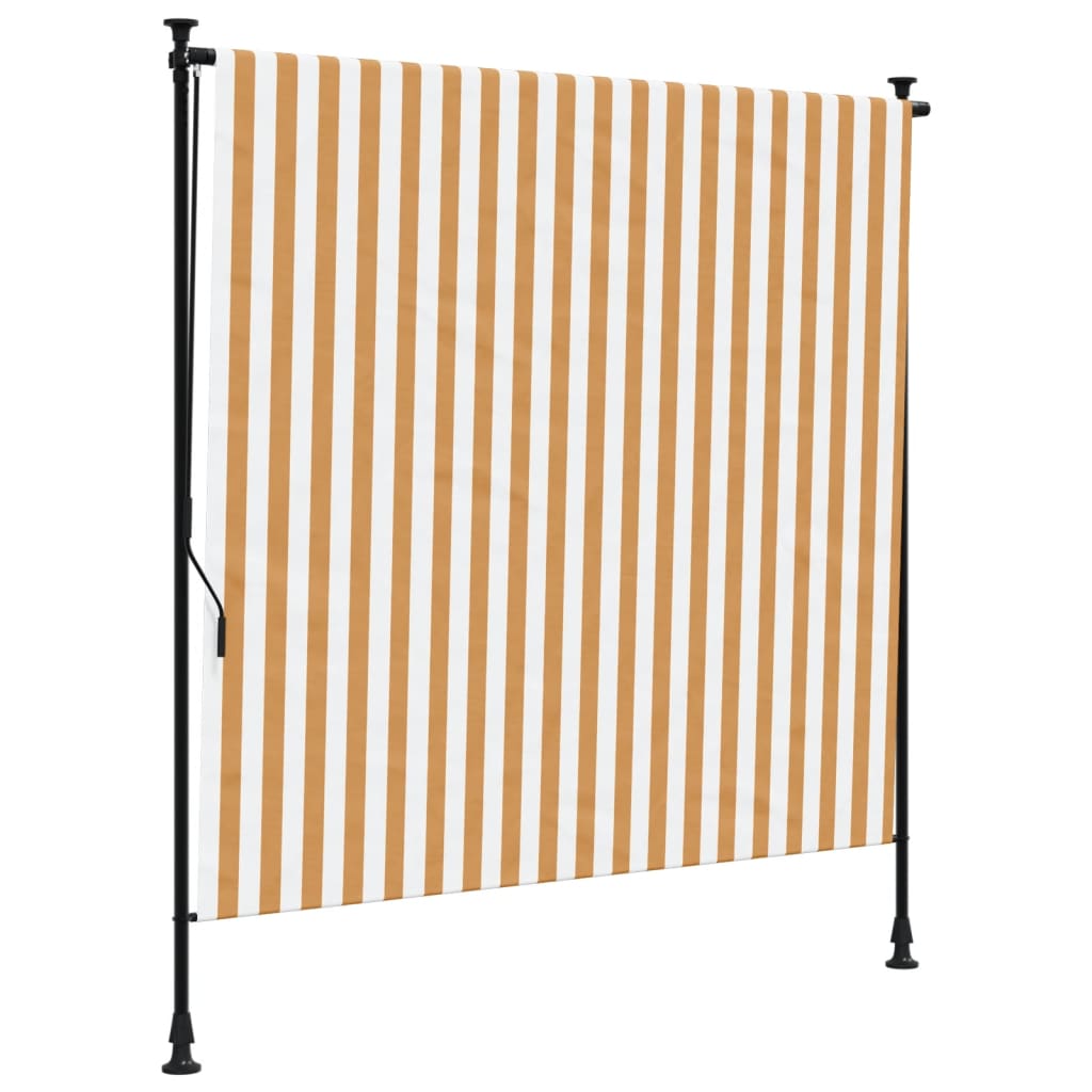 Tenda a Rullo Esterno Arancio Bianca 150x270 cm Tessuto Acciaio