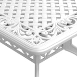 Set da Pranzo da Giardino 5 pz Bianco in Alluminio Pressofuso