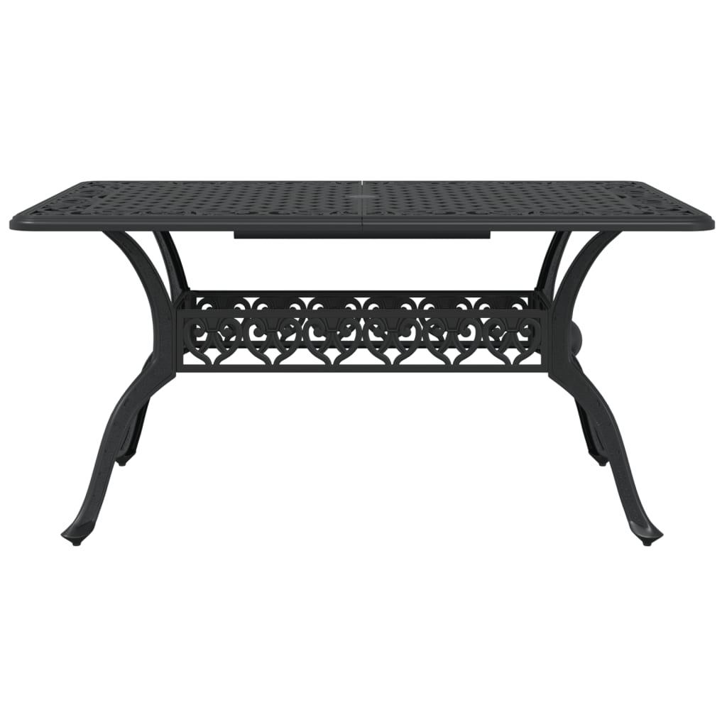 Set da Pranzo da Giardino 5 pz Nero in Alluminio Pressofuso