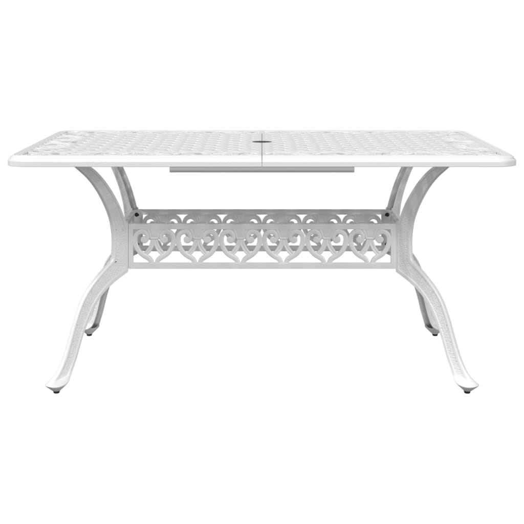 Set da Pranzo da Giardino 5 pz Bianco in Alluminio Pressofuso