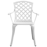 Set da Pranzo da Giardino 5 pz Bianco in Alluminio Pressofuso