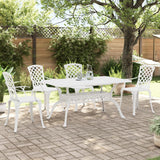 Set da Pranzo da Giardino 5 pz Bianco in Alluminio Pressofuso