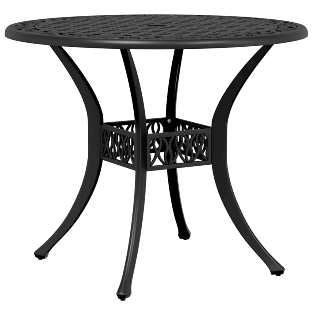 Set da Pranzo da Giardino 5 pz Nero in Alluminio Pressofuso