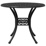 Set da Pranzo da Giardino 5 pz Nero in Alluminio Pressofuso