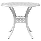 Set da Pranzo da Giardino 5 pz Bianco in Alluminio Pressofuso