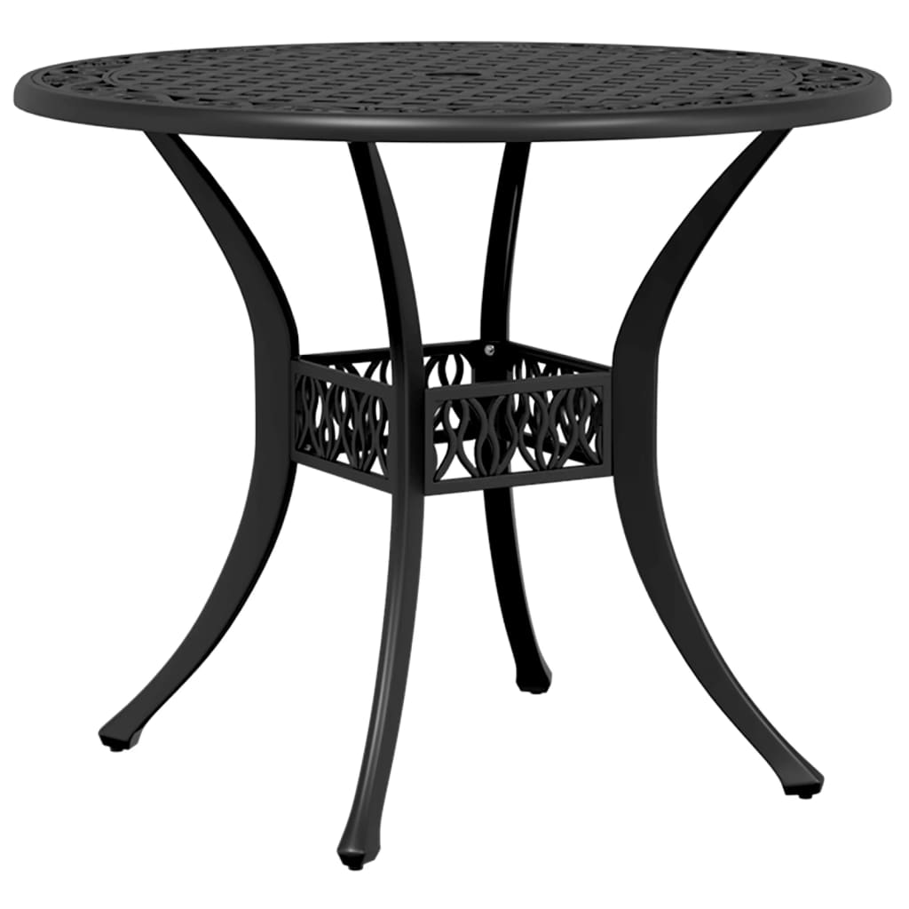 Set da Pranzo da Giardino 5 pz Nero in Alluminio Pressofuso