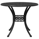 Set da Pranzo da Giardino 5 pz Nero in Alluminio Pressofuso