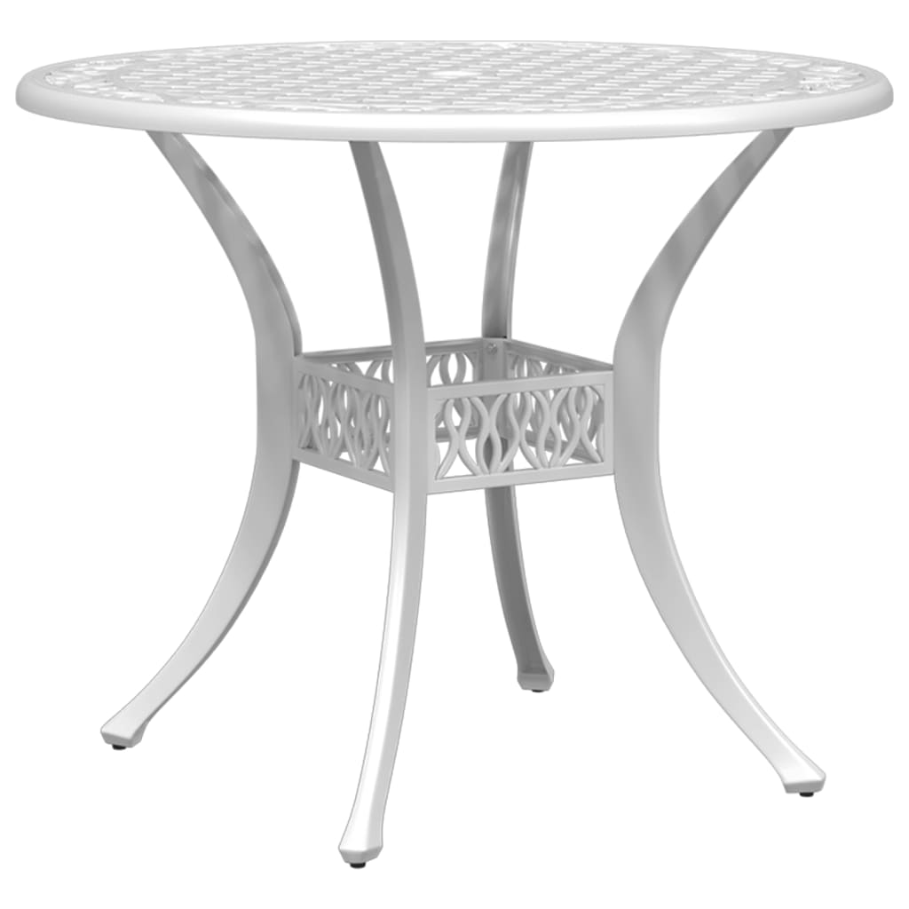 Set da Pranzo da Giardino 5 pz Bianco in Alluminio Pressofuso