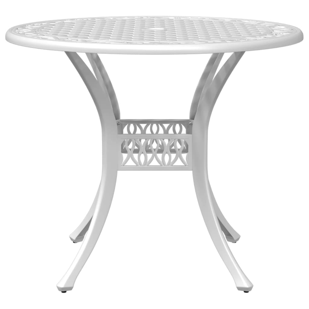 Set da Pranzo da Giardino 5 pz Bianco in Alluminio Pressofuso