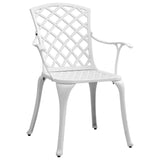 Set da Pranzo da Giardino 5 pz Bianco in Alluminio Pressofuso