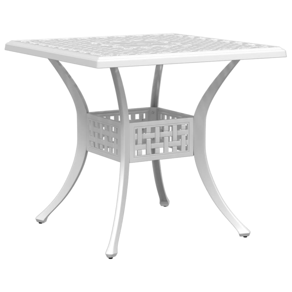 Set da Pranzo da Giardino 5 pz Bianco in Alluminio Pressofuso