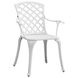 Set da Pranzo da Giardino 5 pz Bianco in Alluminio Pressofuso