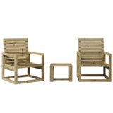 Set Salotto da Giardino 3 pz in Legno Impregnato di Pino