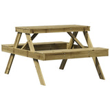 Tavolo da Picnic 105x134x75 cm in Legno Impregnato di Pino