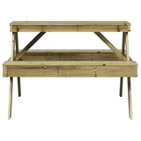 Tavolo da Picnic 105x134x75 cm in Legno Impregnato di Pino