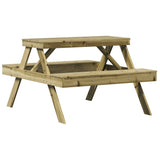 Tavolo da Picnic 105x134x75 cm in Legno Impregnato di Pino