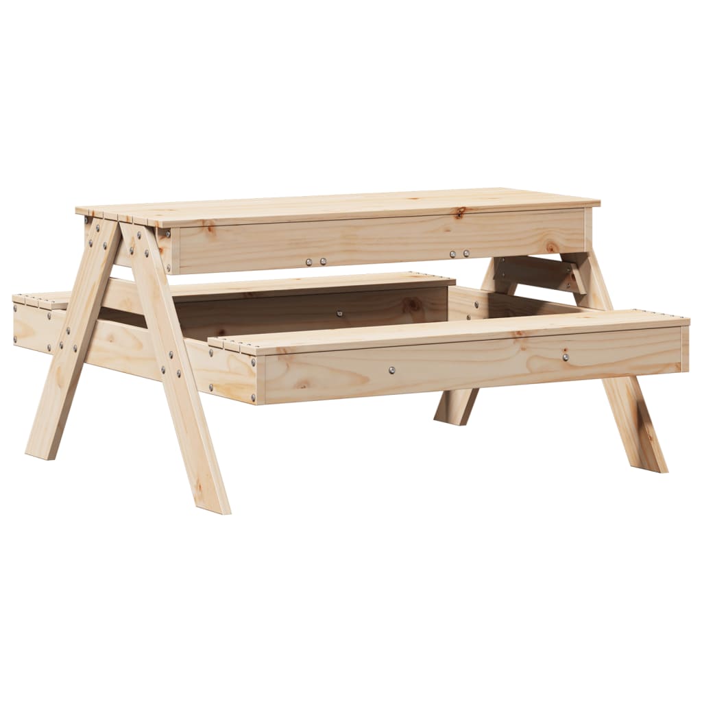 Tavolo Picnic con Sabbiera per Bambini Legno Massello di Pino