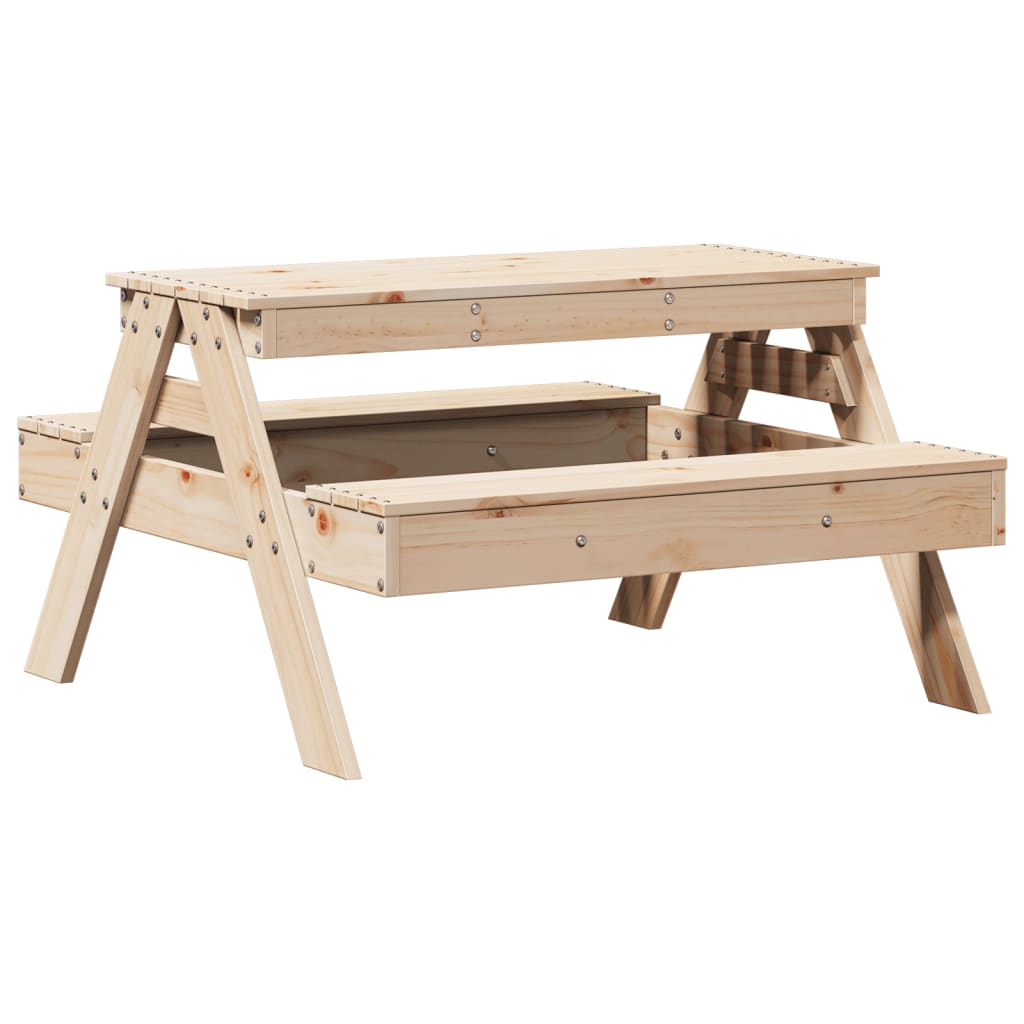 Tavolo da Picnic per Bambini 88x97x52 cm Legno Massello di Pino