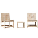 Set Salotto da Giardino 3 pz in Legno Massello di Pino