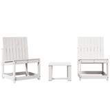 Set Salotto da Giardino 3 pz Bianco in Legno Massello di Pino