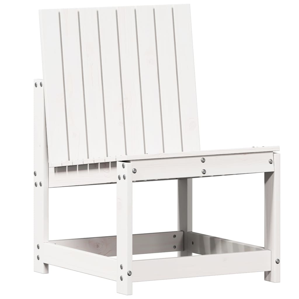 Set Salotto da Giardino 3 pz Bianco in Legno Massello di Pino