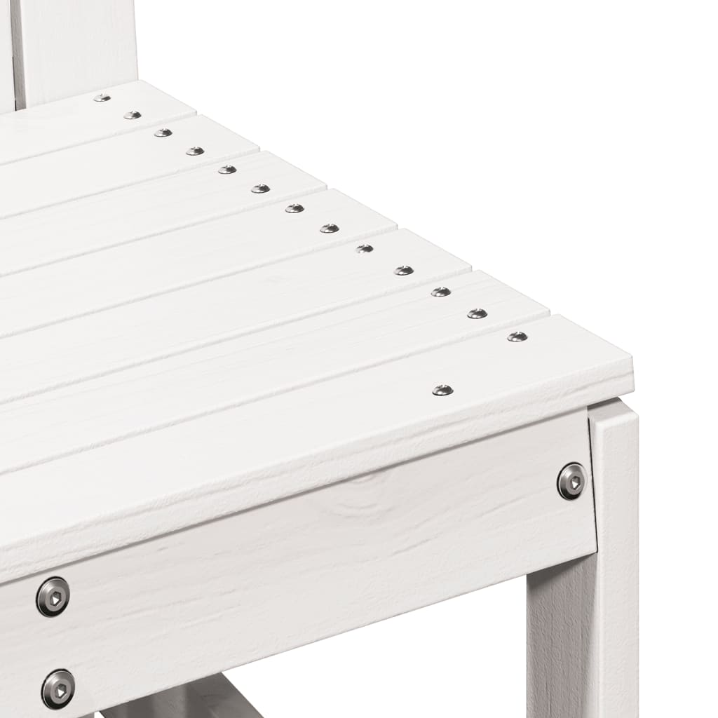 Set Salotto da Giardino 3 pz Bianco in Legno Massello di Pino