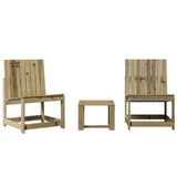 Set Salotto da Giardino 3 pz in Legno Impregnato di Pino