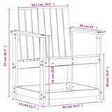 Set Salotto da Giardino 3 pz in Legno Massello di Pino