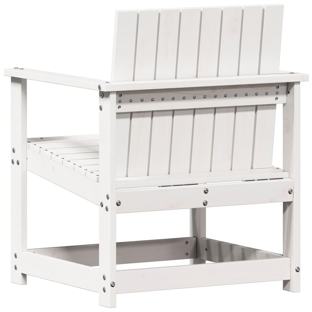 Set Salotto da Giardino 3 pz Bianco in Legno Massello di Pino