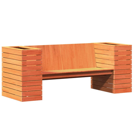 Panca Fioriera Marrone Cera 167,5x60x65 cm Legno Massello Pino