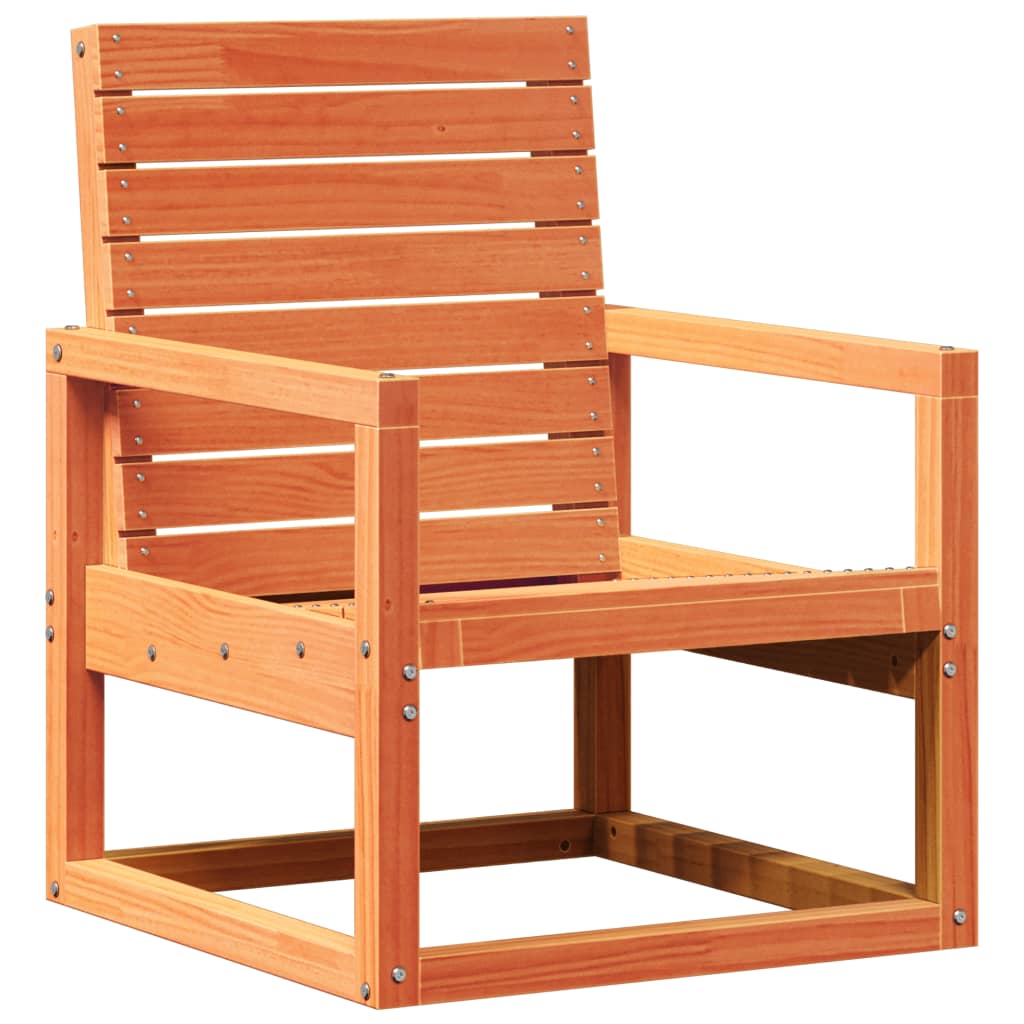 Sedia da Giardino Marrone Cera 57,5x63x76cm Legno Massello Pino