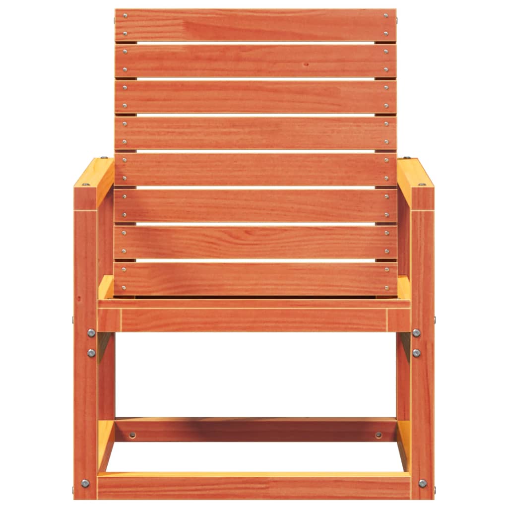 Sedia da Giardino Marrone Cera 57,5x63x76cm Legno Massello Pino