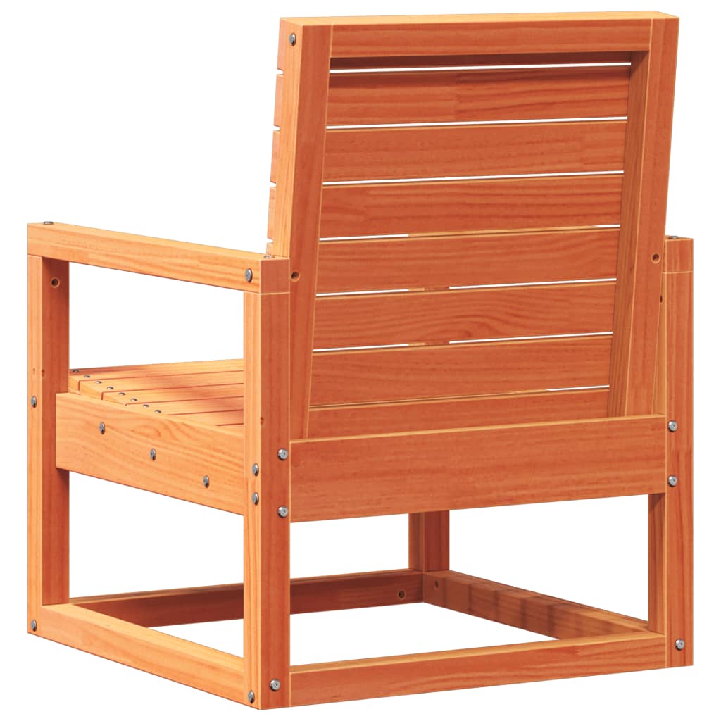 Sedia da Giardino Marrone Cera 57,5x63x76cm Legno Massello Pino