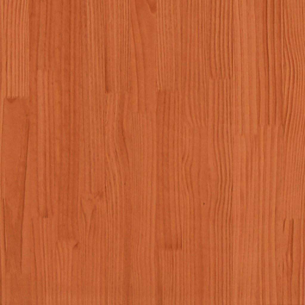 Lettini 2pz Marrone Cera 205x60x31,5 cm Legno Massello di Pino